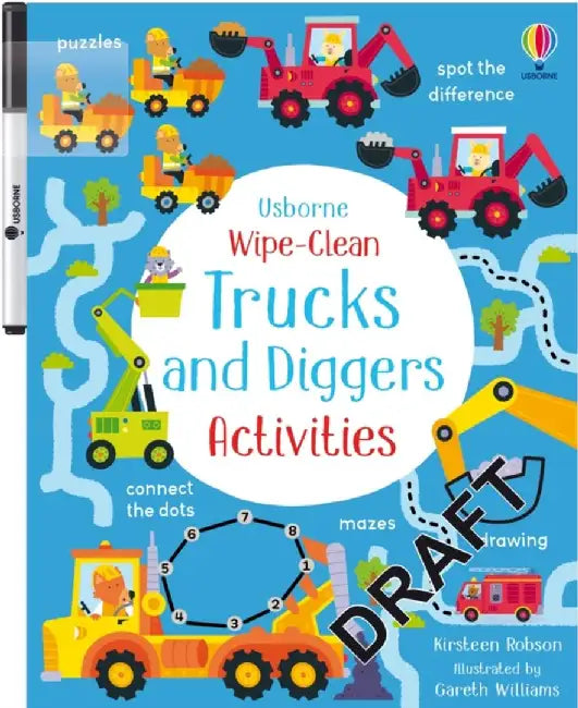 Wipe-Clean Trucks and Diggers Activities by Kirsteen Robson