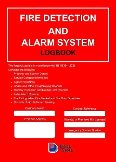 Fire Safety Logbook: Updated 2025 by Docs-Store