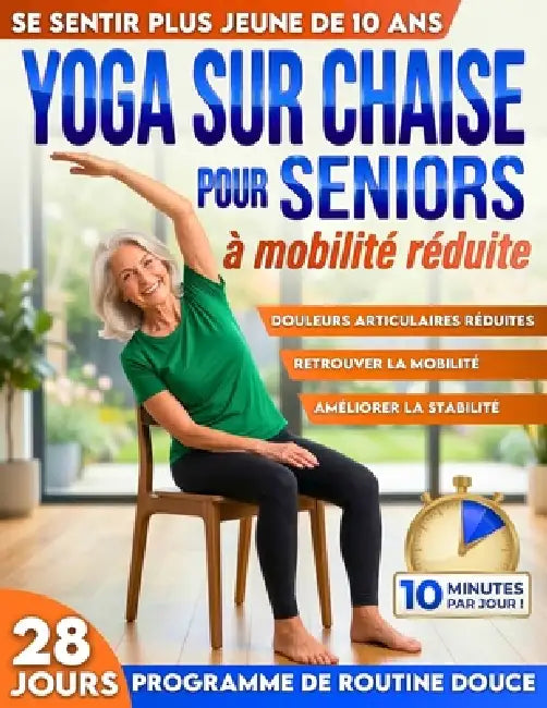 Yoga sur chaise pour seniors à mobilité réduite: Rajeunissez de 10 ans, évitez les chutes, réduisez les raideurs et restez autonome 10 min par jour po by Emily L. Ballad
