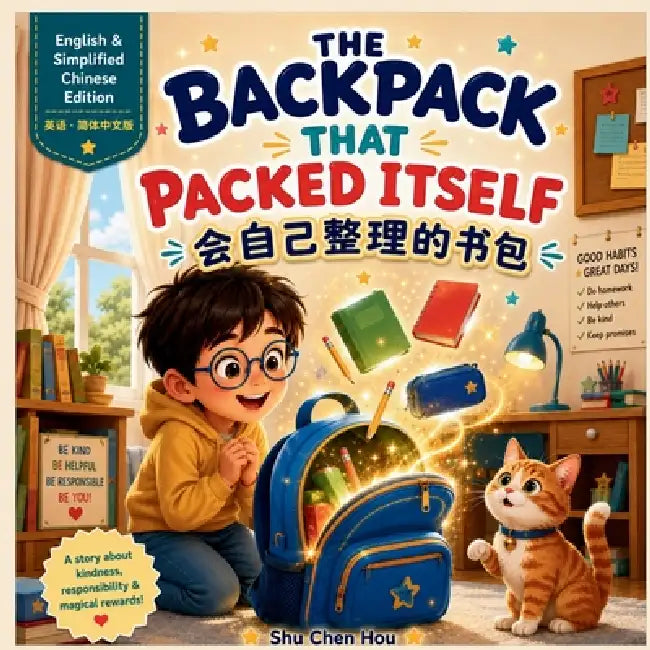 The Backpack That Packed Itself 会自己整理的书包: 中英简体双语 by Shu Chen Hou