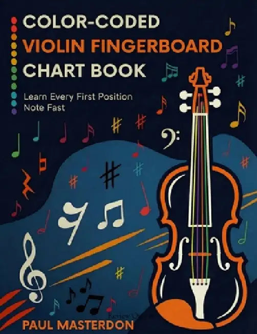 Color-Coded Violin Fingerboard Chart Book - Learn Every Note on the Violin Fast (First Position Notes)) by Paul Masterdon