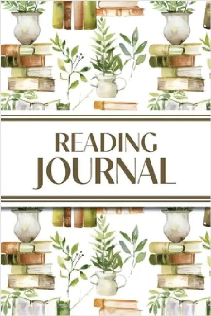 Reading Journal (Watercolour Stacked Books with Potted Plants): 6"x9" Book Lover's Diary; Book/Series Reviews, Reading Tracker, Favorite Book List, Fa by Revive Stationery