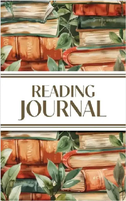 Reading Journal (Watercolour Stacked Books with Leaves): 6"x9" Hardcover Book Lover's Diary; Book/Series Reviews, Reading Tracker, Favorite Book List, by Revive Stationery