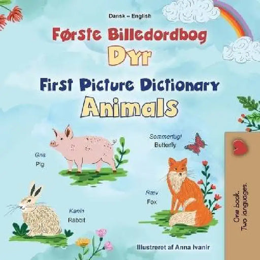 First Picture Dictionary - Animals (Danish English Bilingual Children's Book) by Kidkiddos Books