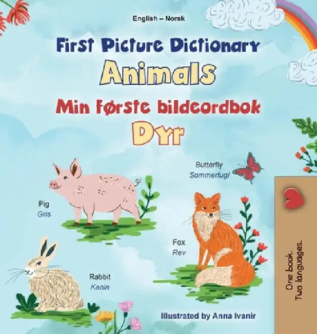 First Picture Dictionary - Animals (English Norwegian Bilingual Children's Book) by Kidkiddos Books