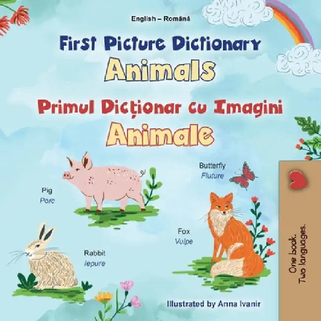 First Picture Dictionary - Animals (English Romanian Bilingual Children's Book) by Books, Kidkiddos