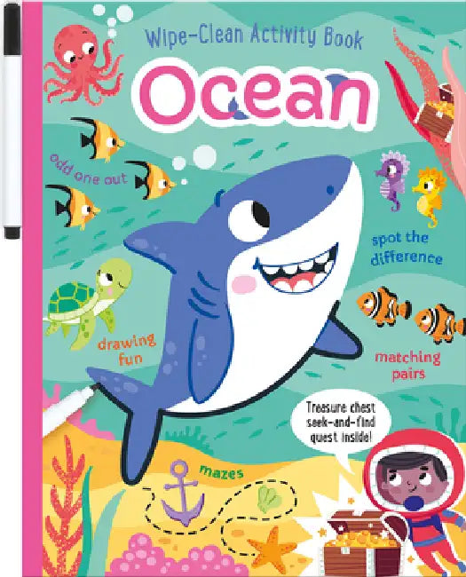 Ocean Wipe-Clean Activity Book: Reusable Drawing and Activity Fun by Sarah Wade, Will Putnam