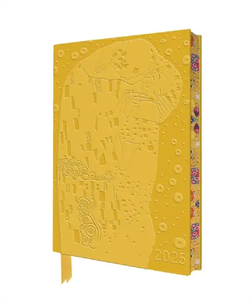 Klimt: The Kiss 2025 Artisan Art Vegan Leather Diary Planner - Page to View with Notes by Flame Tree Studio