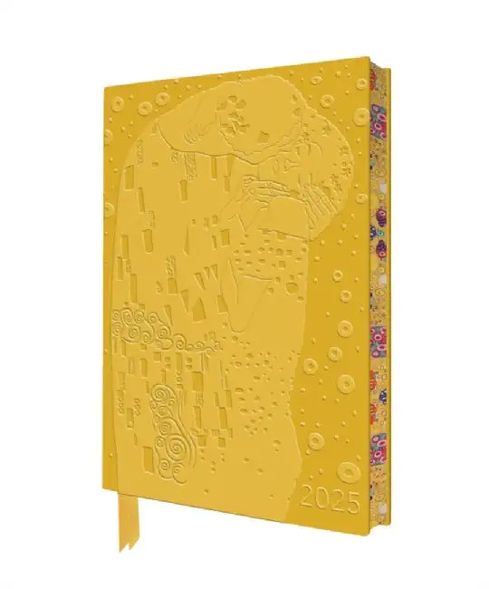Klimt: The Kiss 2025 Artisan Art Vegan Leather Diary Planner - Page to View with Notes by Flame Tree Studio