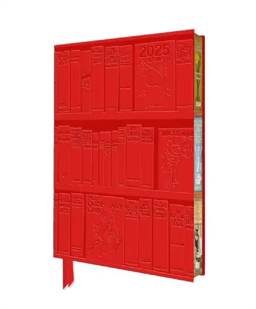 Bodleian Libraries: Bookshelves 2025 Artisan Art Vegan Leather Diary Planner - Page to View with Notes by Flame Tree Studio