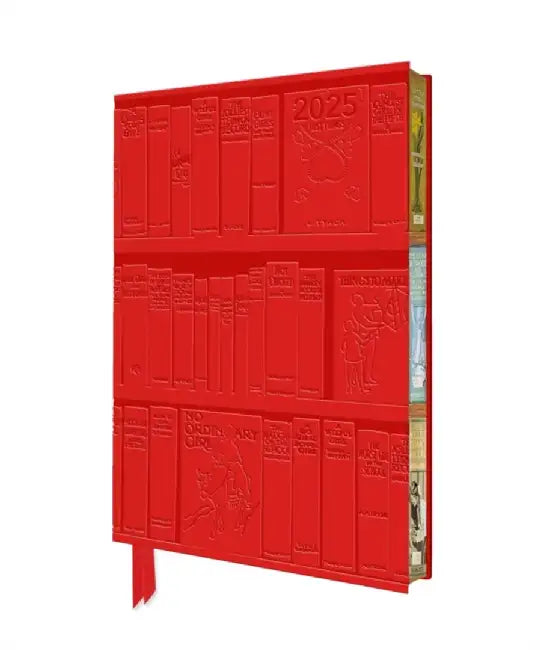 Bodleian Libraries: Bookshelves 2025 Artisan Art Vegan Leather Diary Planner - Page to View with Notes by Flame Tree Studio