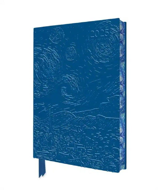 Vincent Van Gogh: The Starry Night 2025 Artisan Art Vegan Leather Diary Planner - Page to View with Notes by Flame Tree Studio
