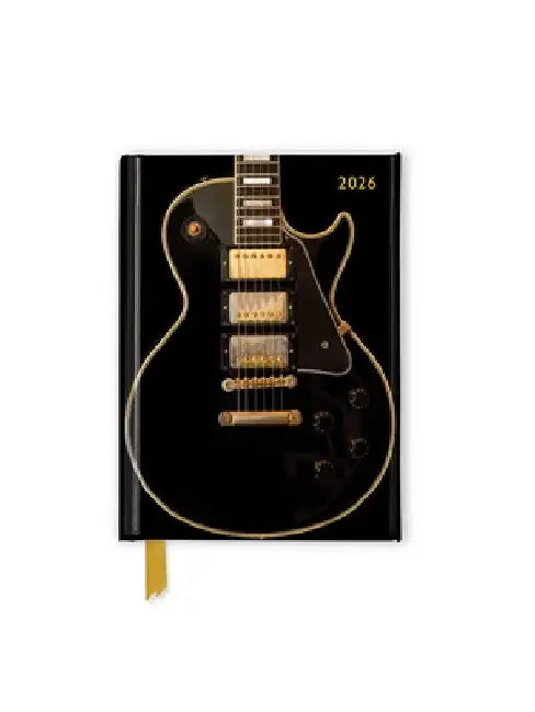 Black Gibson Guitar 2026 Luxury Pocket Diary Planner - Week to View by Flame Tree Studio