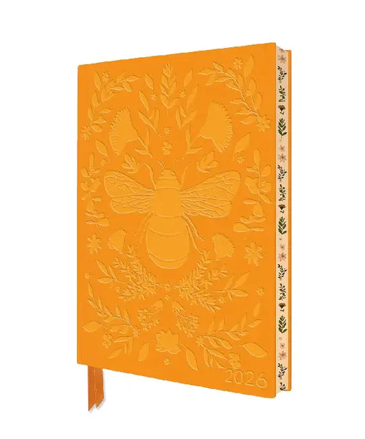 Jade Mosinski: Bee 2026 Artisan Art Vegan Leather Diary Planner - Page to View with Notes by Flame Tree Studio