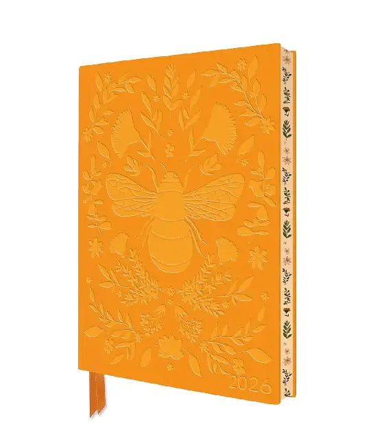 Jade Mosinski: Bee 2026 Artisan Art Vegan Leather Diary Planner - Page to View with Notes by Flame Tree Studio