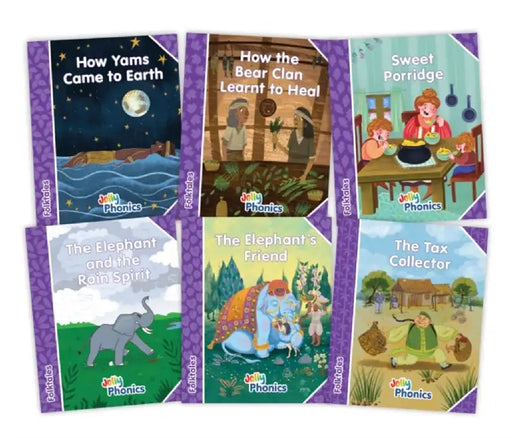 Jolly Phonics Folktales Purple Readers (Level 5) Complete Set (1-6) by Sara Wernham