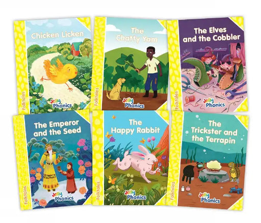 Jolly Phonics Folktales Yellow Readers (Level 2) Complete Set (1-6) by Emily Guille-Marrett