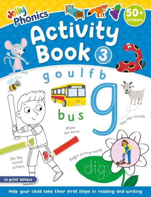 Jolly Phonics Activity Book 3: In Print Letters (American English Edition) by Sara Wernham, Sue Lloyd