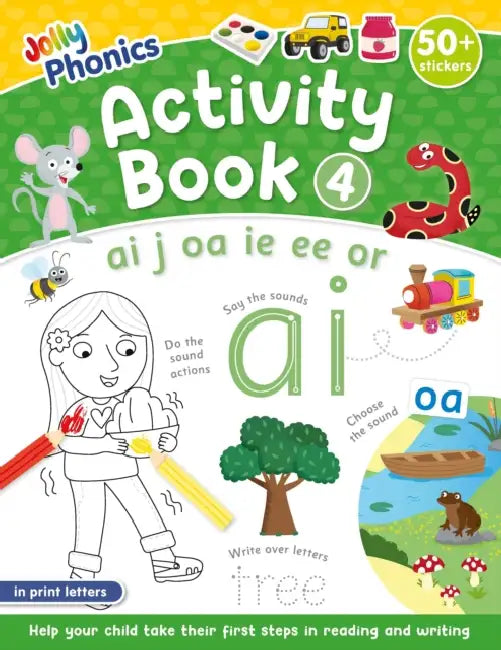 Jolly Phonics Activity Book 4: In Print Letters (American English Edition) by Sara Wernham, Sue Lloyd