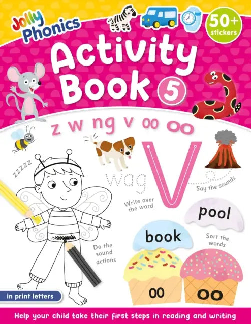 Jolly Phonics Activity Book 5: In Print Letters (American English Edition) by Sara Wernham, Sue Lloyd