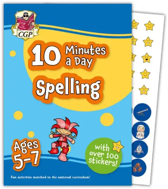 10 Minutes a Day Spelling for Ages 5-7 (with reward stickers) by CGP Books