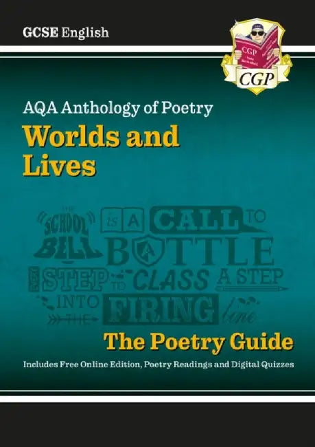 New GCSE English AQA Poetry Guide - Worlds & Lives Anthology inc. Online Edition, Audio & Quizzes by CGP Books