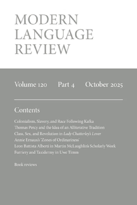 Modern Language Review (120.4) October 2025 by Duncan Wheeler
