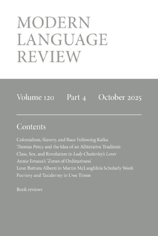 Modern Language Review (120.4) October 2025 by Duncan Wheeler