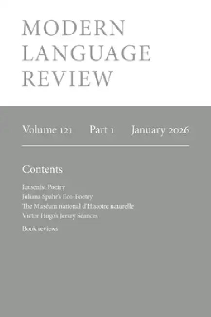 Modern Language Review (121.1) January 2026 by Duncan Wheeler