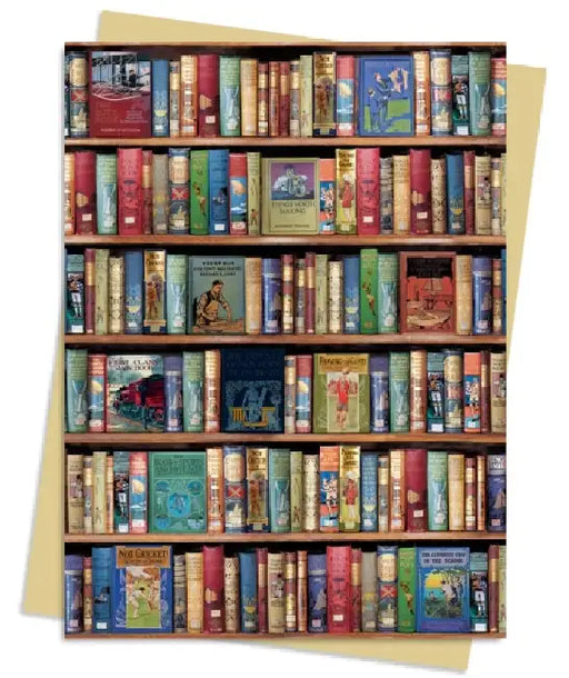 Bodleian Libraries: Hobbies and Pastimes Bookshelves Greeting Card: Pack of 6 by Flame Tree Studio
