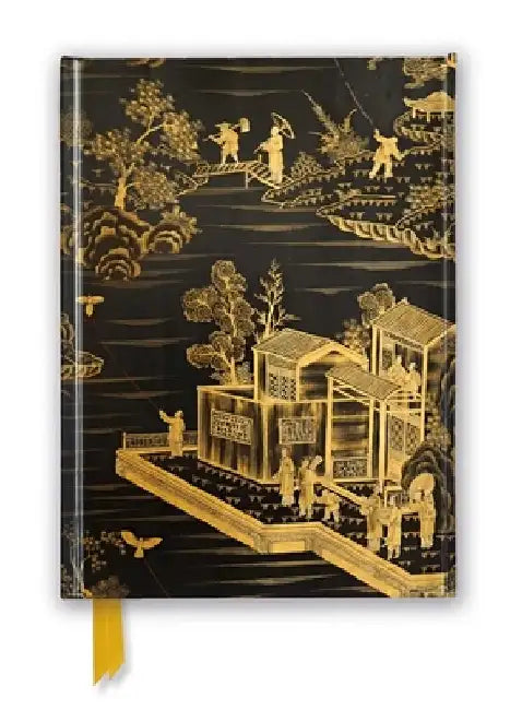 Chinese Lacquer Black & Gold Screen (Foiled Journal) by Flame Tree Studio