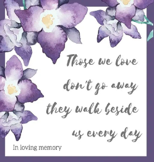 Religious quote in loving memory, condolence book to sign by Lulu and Bell
