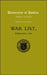 University of Dublin War List 1922: Trinity College by M. W. J. Fry