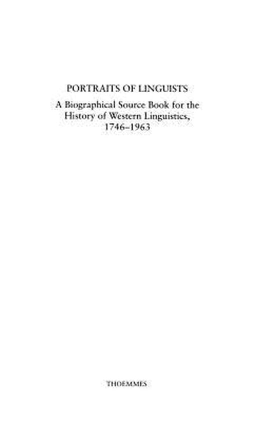 Portrait of Linguists by Thomas A. Sebeok