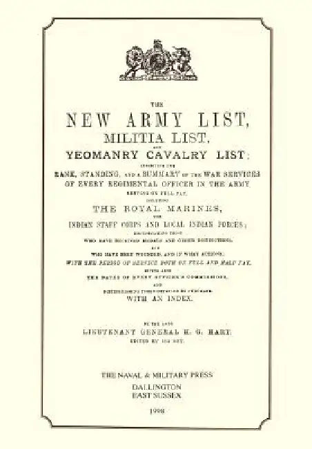 Hart's Army List 1895 by Hart