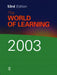 The World Of Learning 2003 by Europa Publications