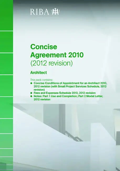 Riba Concise Agreement 2010 (2012 Revision): Architect (Pack of 10) by Riba
