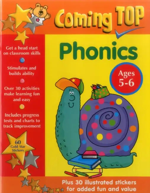 Coming Top: Phonics Ages 5-6: Get a Head Start on Classroom Skills - With Stickers! by Somerville Louisa, Louisa Somerville, Jenny Tulip