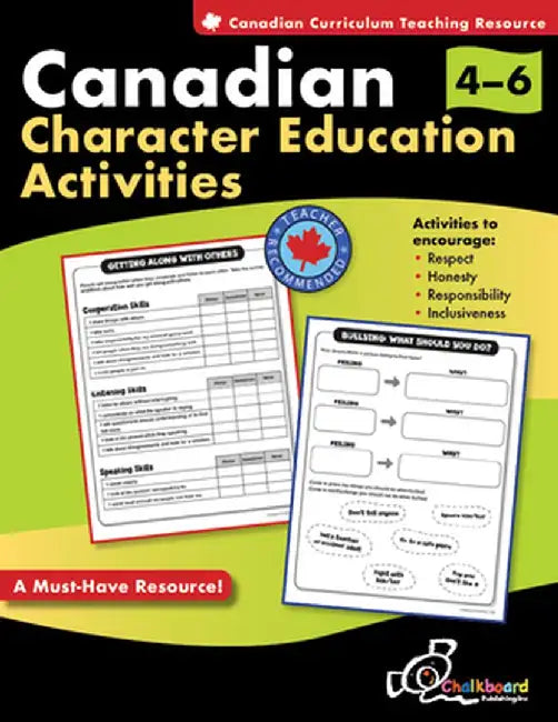 Canadian Character Education Activities Grades 4-6 by Demetra Turnbull
