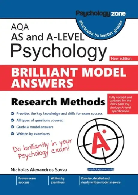 AQA A-level Psychology: Brilliant Model Answers - Research Methods (updated for 2025 specification) by Nicholas Savva