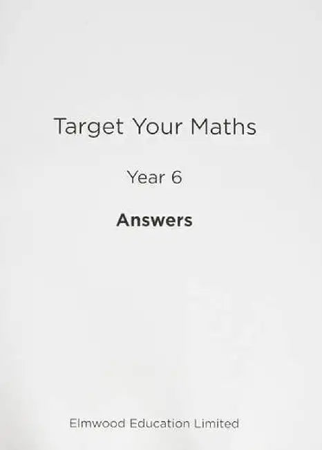 Target Your Maths Year 6 Answer Book by Stephen Pearce
