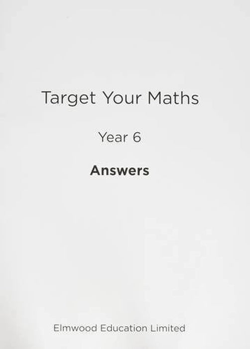 Target Your Maths Year 6 Answer Book