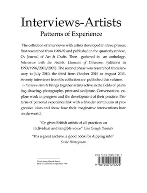 Interviews-Artists: Patterns Of Experience by Nicholas James