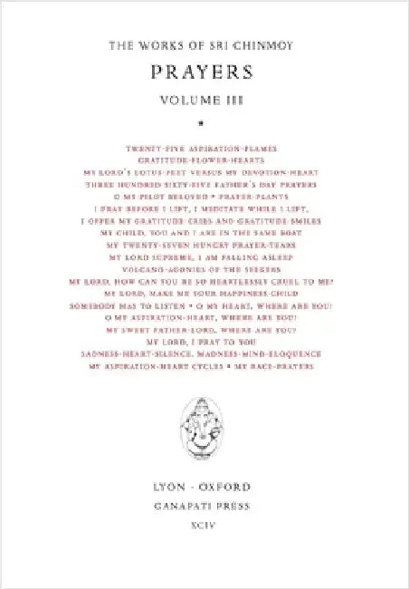 Prayers III by Chinmoy, Sri