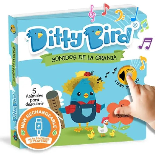 Ditty Bird Sonidos de la Granja - Farm Animal Sounds Interactive Musical Sound Book for Toddlers 1- 3 Bilingual Libro Sonoro En Español by Ditty Bird