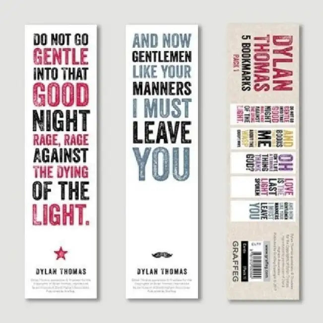 Dylan Thomas Bookmarks Pack 1 by Graffeg
