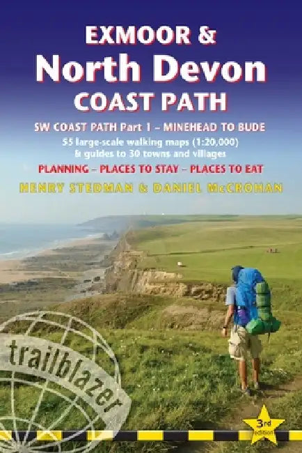 Exmoor & North Devon Coast Path: British Walking Guide: SW Coast Path Part 1 - Minehead to Bude: 55 Large-Scale Walking Maps (1:20,000) & Guides to 30 by Henry Stedman