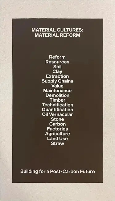 Material Reform by Material Cultures
