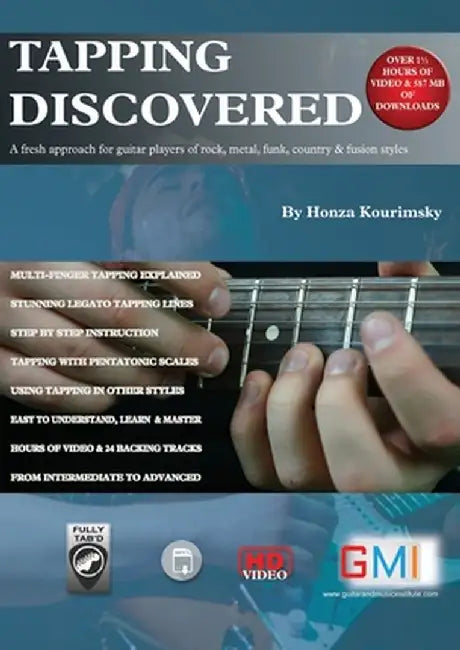Tapping Discovered: A fresh approach for guitar players of rock, metal, funk, country & fusion styles by Honza Kourimsky
