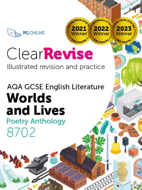 ClearRevise AQA GCSE English Literature 8702; Worlds and Lives Poetry Anthology by PG Online